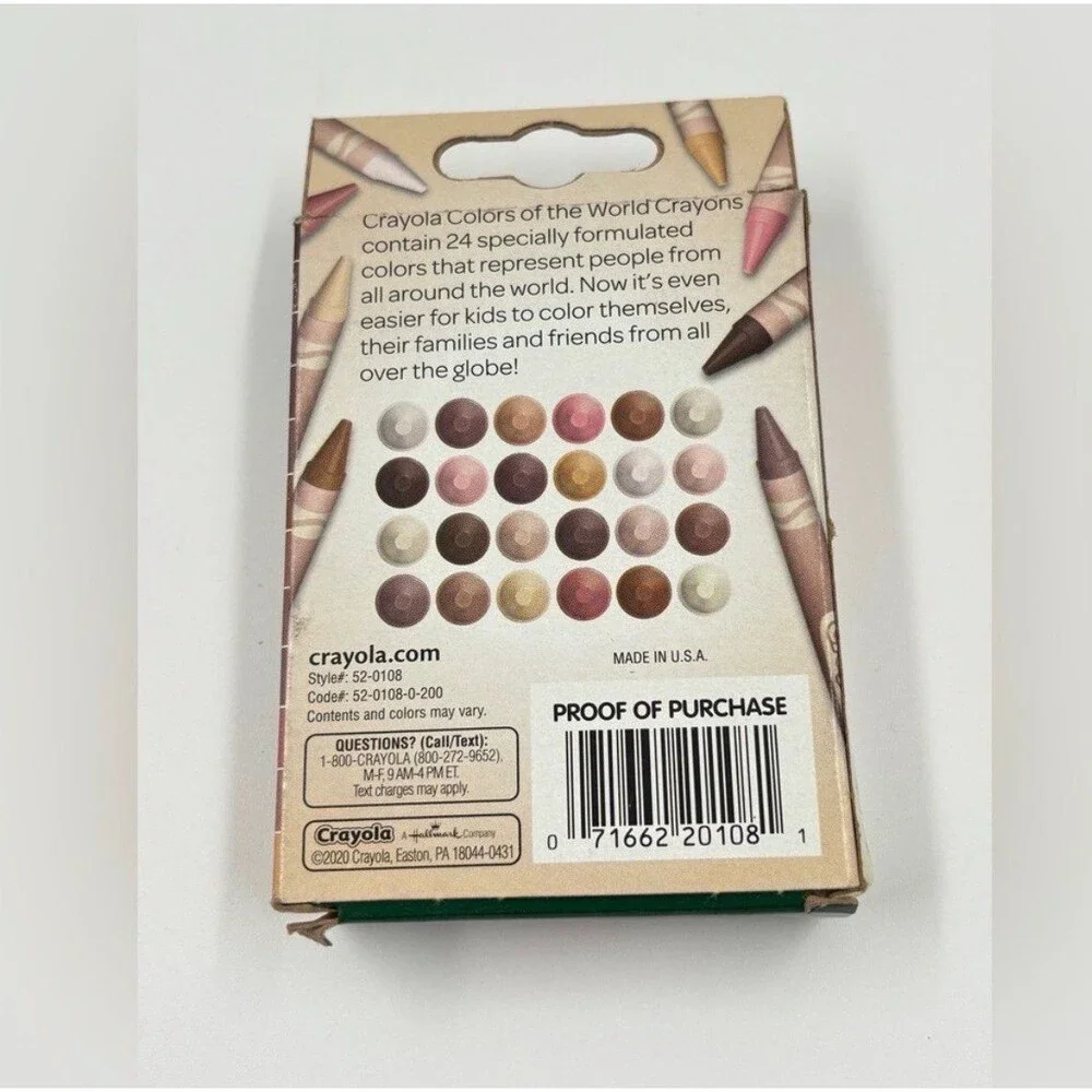Crayola Colors of the World Crayons 24 Count Skin Tone Shades Diversity NWOT